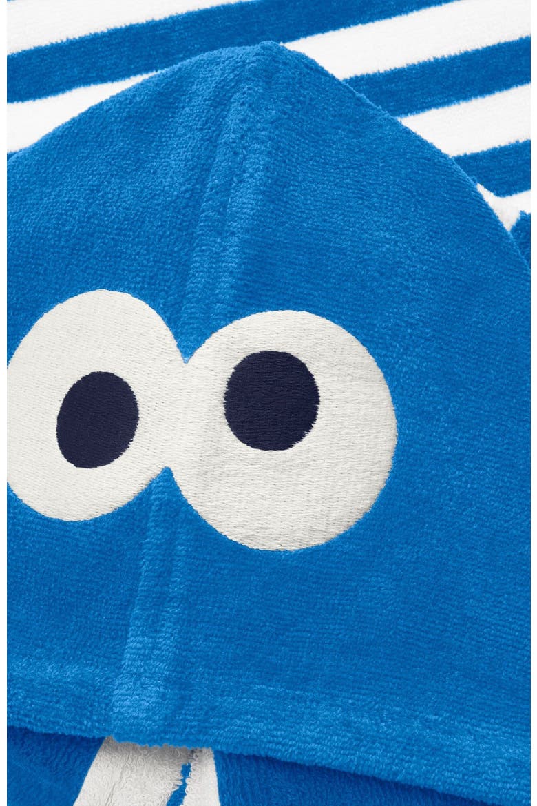 Kids Sesame Street Hoodie Towel, Alternate, color, Blueberry White Stripe