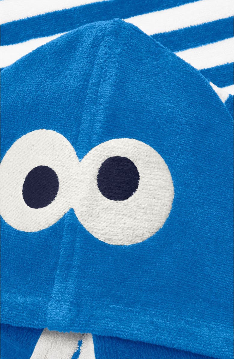 Primary Kids Sesame Street Hoodie Towel, Alternate, color, Blueberry White Stripe