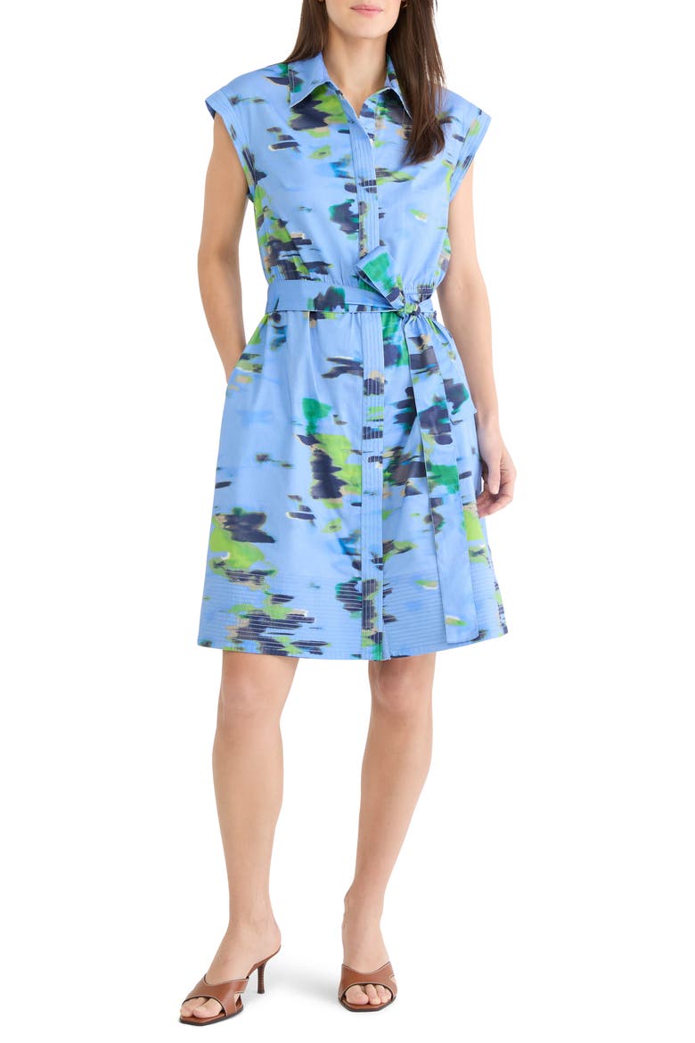 Camille Water Lilies Dress, Main, color, BLUE MULTI