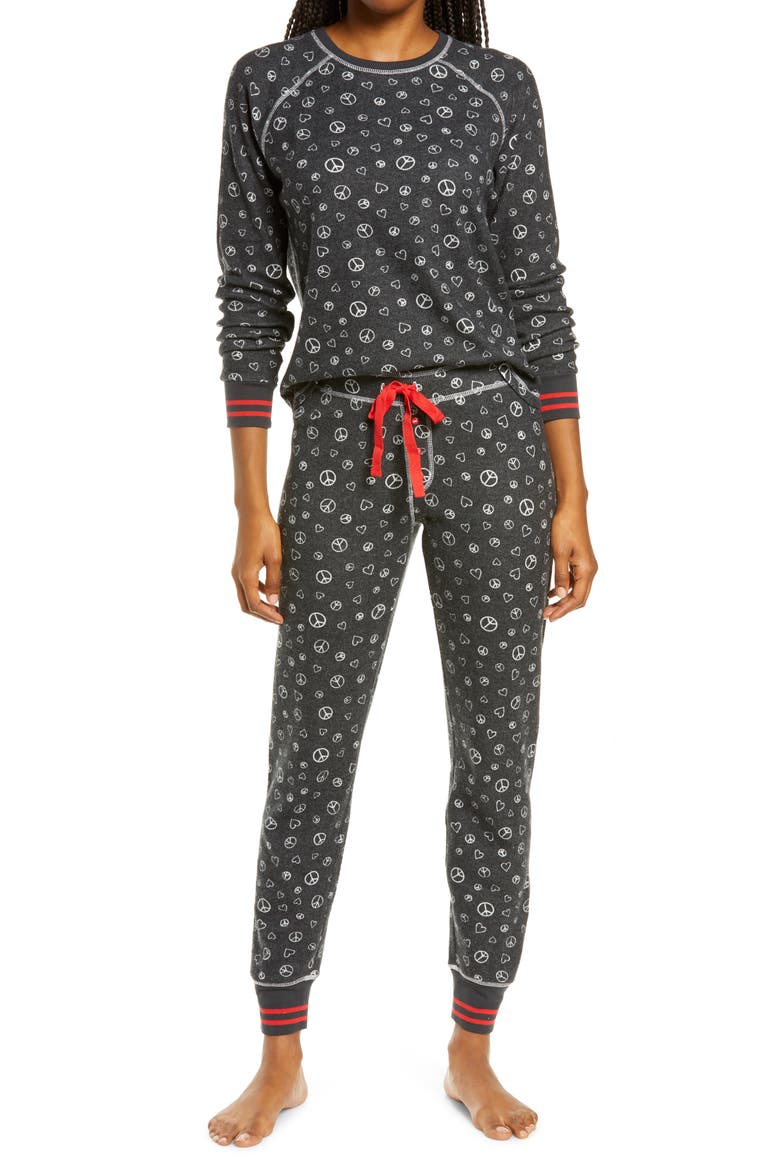 Thermal Print Pajamas, Main, color, SLATE