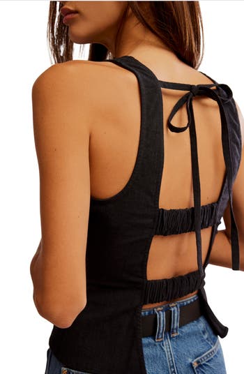 Kaylor Backless Cotton Blend Top