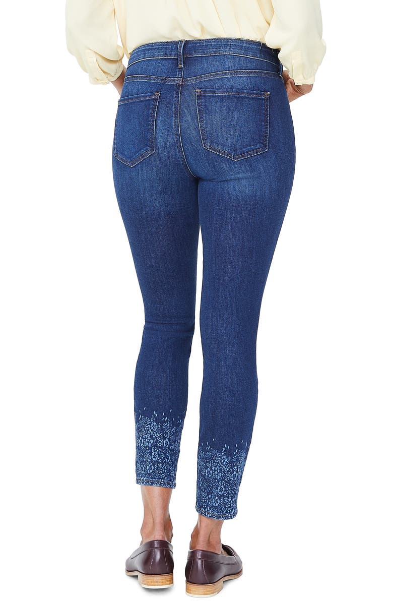 NYDJ Ami Floral Detail Skinny Ankle Jeans, Alternate, color,
