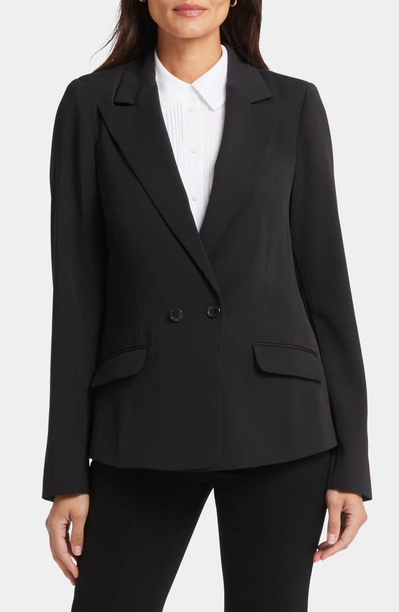 NYDJ Modern Double Breasted Blazer, Main, color, Black