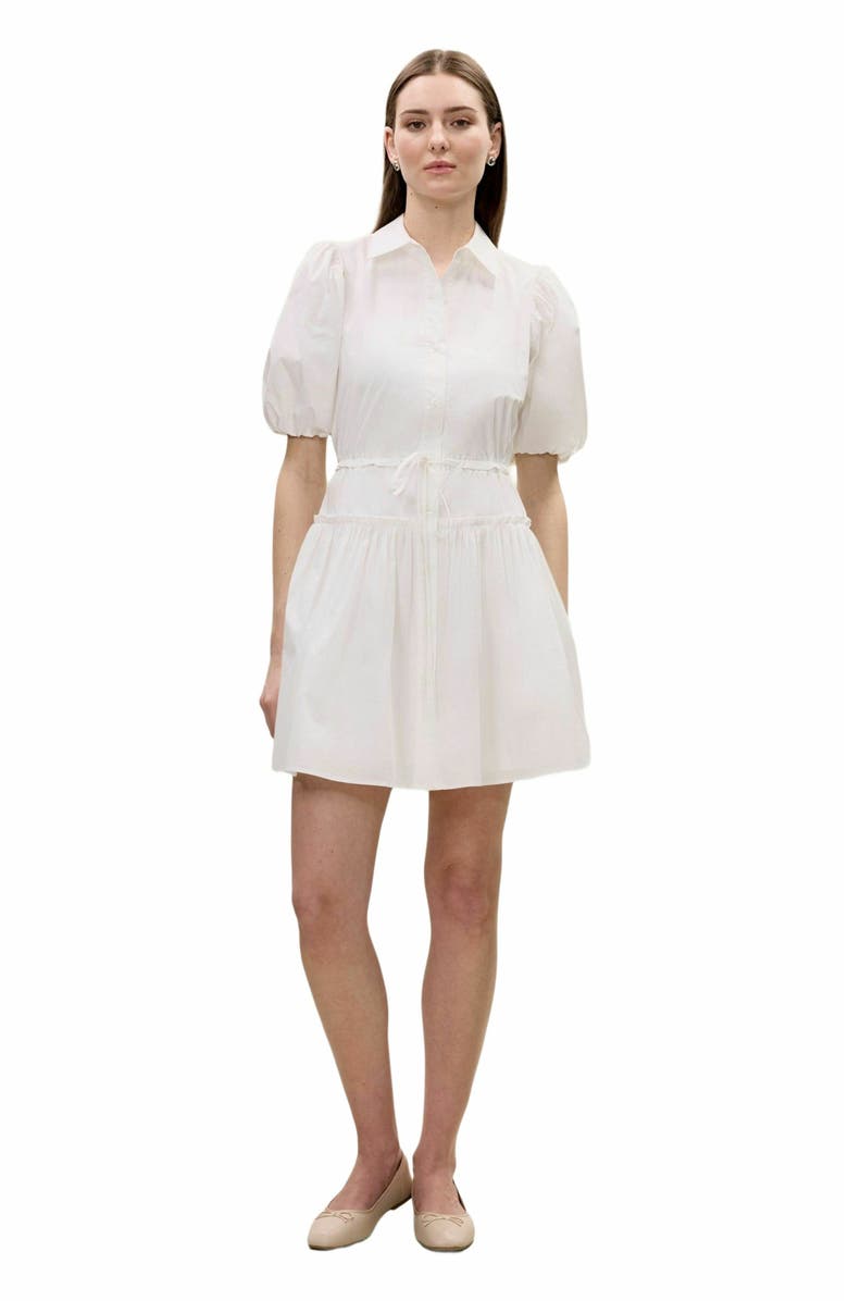 Rebecca Taylor Yara Shirt Dress, Main, color, Milk