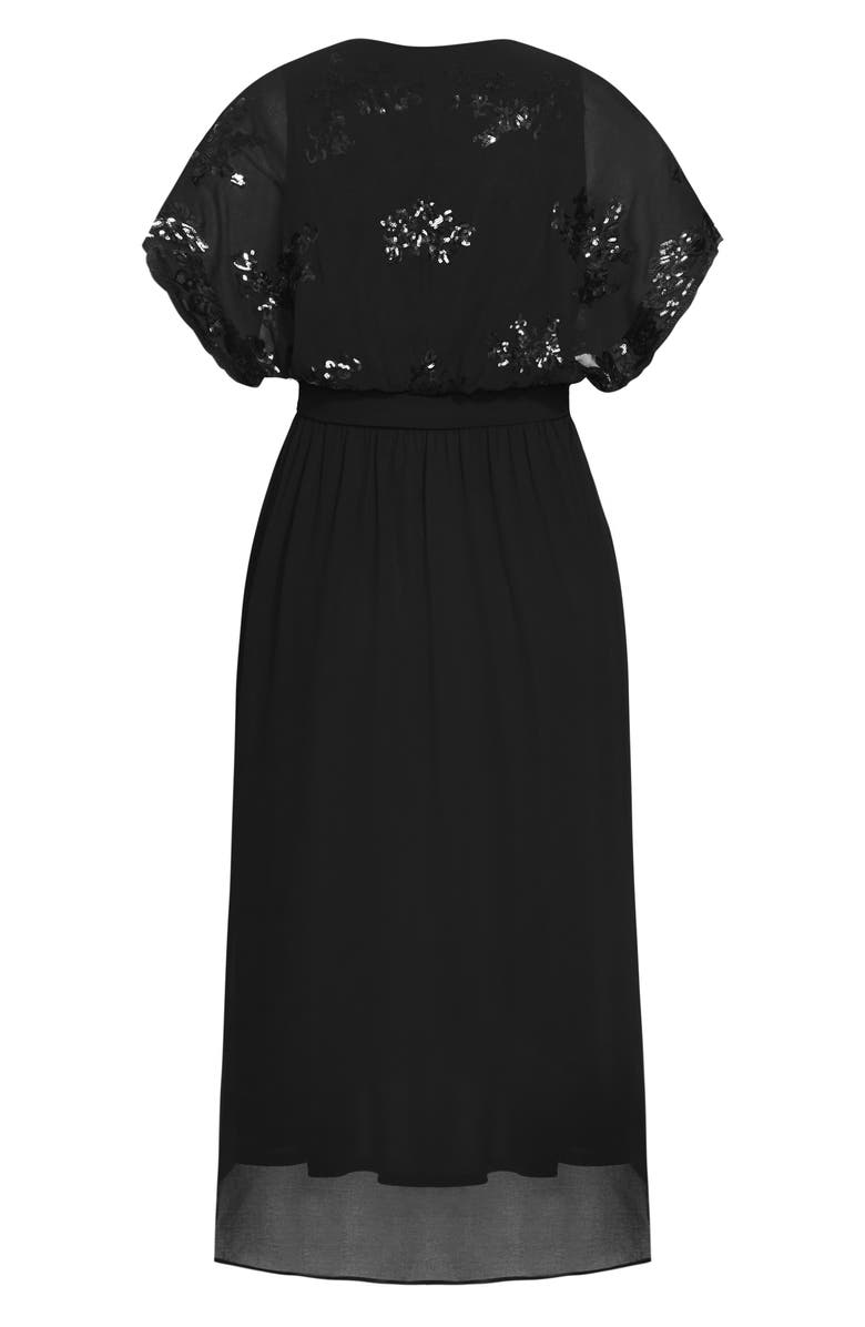 City Chic Sequin Bodice Faux Wrap Maxi Dress, Alternate, color, 