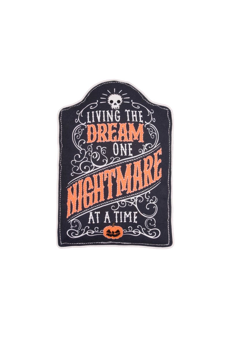 Halloween Dreamy Nightmare Tombstone Accent Pillow, Main, color, Orange