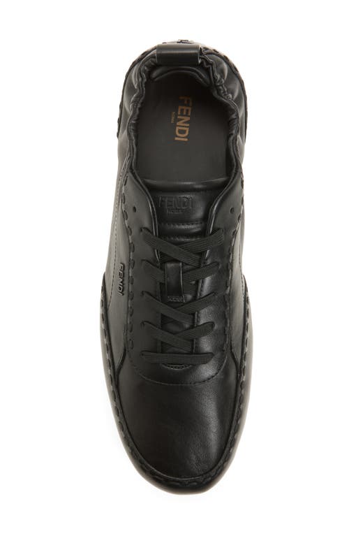 Fendi Fit Low-top Sneakers In Black Leather In Black