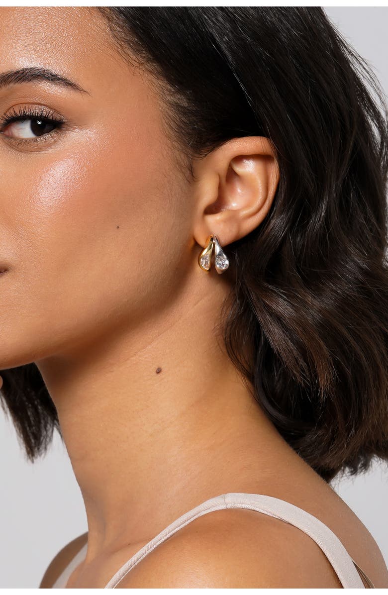 Zynnia Collective Yin-Yang Hoops, Alternate, color, Two Tone