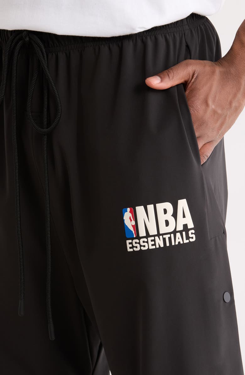 Fear of God Essentials x NBA Tearaway Stretch Nylon Pants, Alternate, color, Black