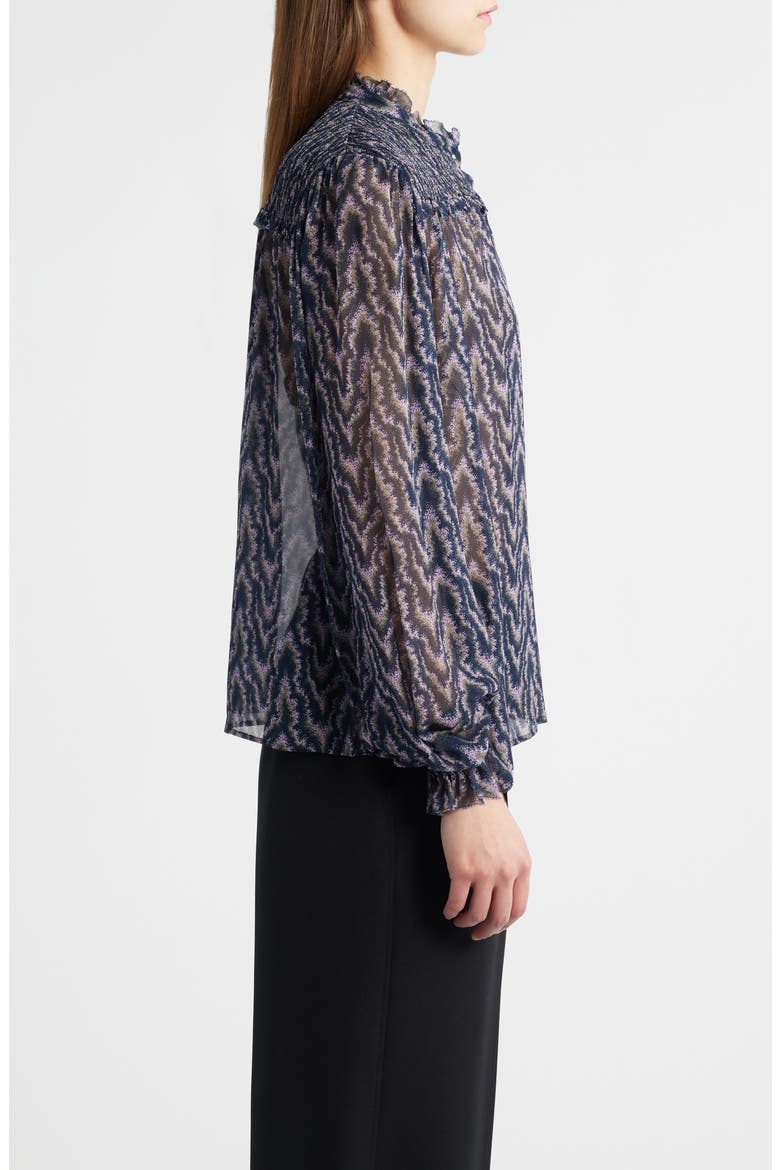 Benvylla Chevron Print Button-Up Shirt, Alternate, color, OPEN MISC