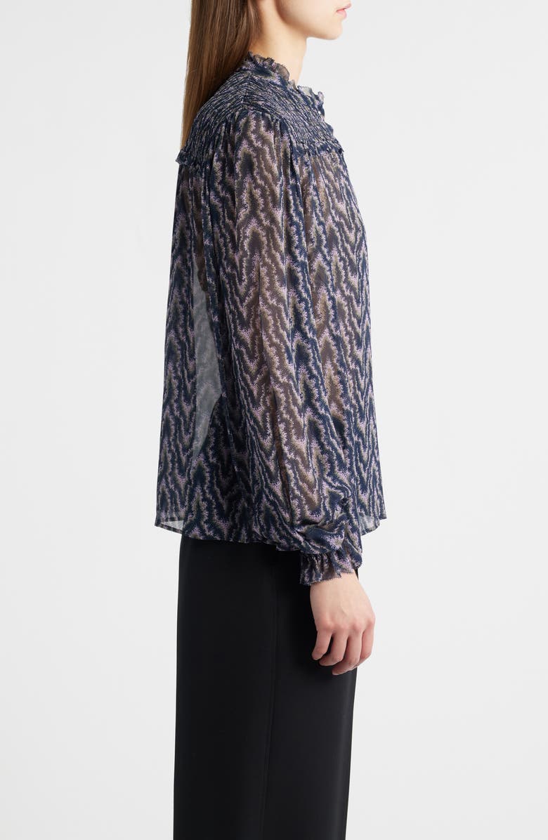 BOSS Orange Benvylla Chevron Print Button-Up Shirt, Alternate, color, Purple Multi