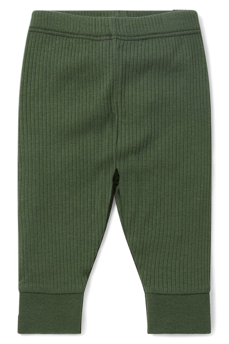 Rib Fitted Two-Piece Pajamas, Alternate, color, RIBBED PINE
