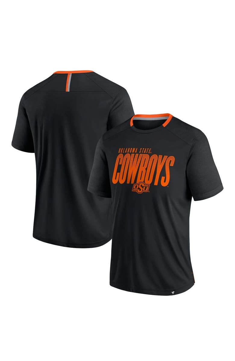 FANATICS Men's Fanatics Black Oklahoma State Cowboys Defender Fade Slant T-Shirt, Main, color, Black