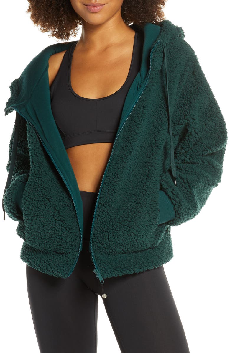 Zella Farrah Hooded Fleece Jacket, Main, color,