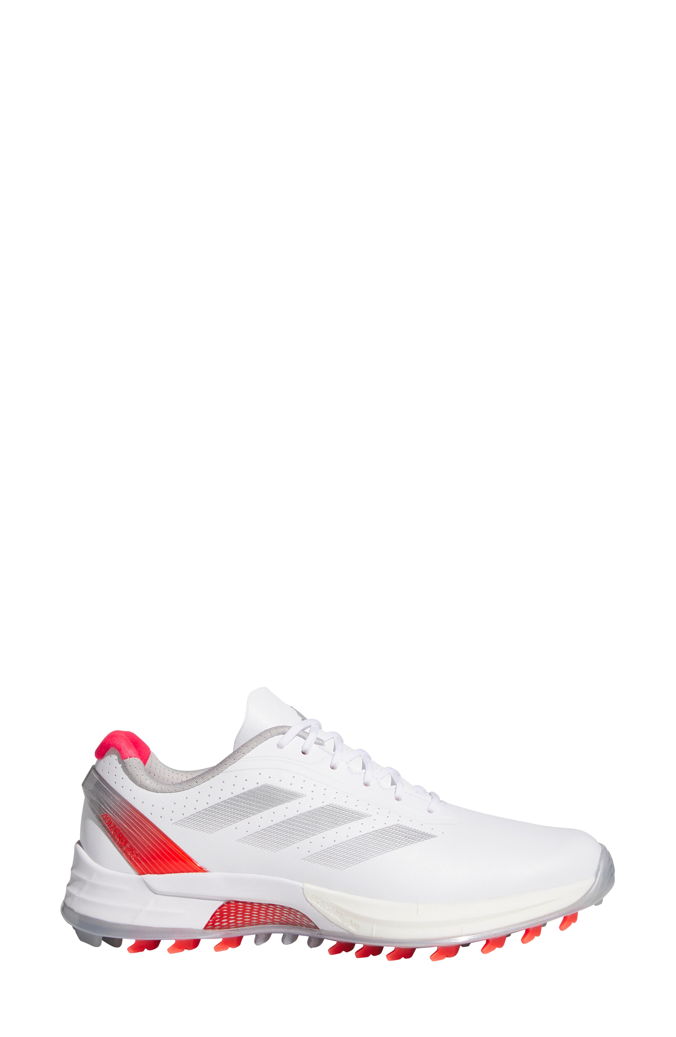 adidas Adizero ZG Golf Shoe, Alternate, color, White/ Silver Met./ Lucid Red