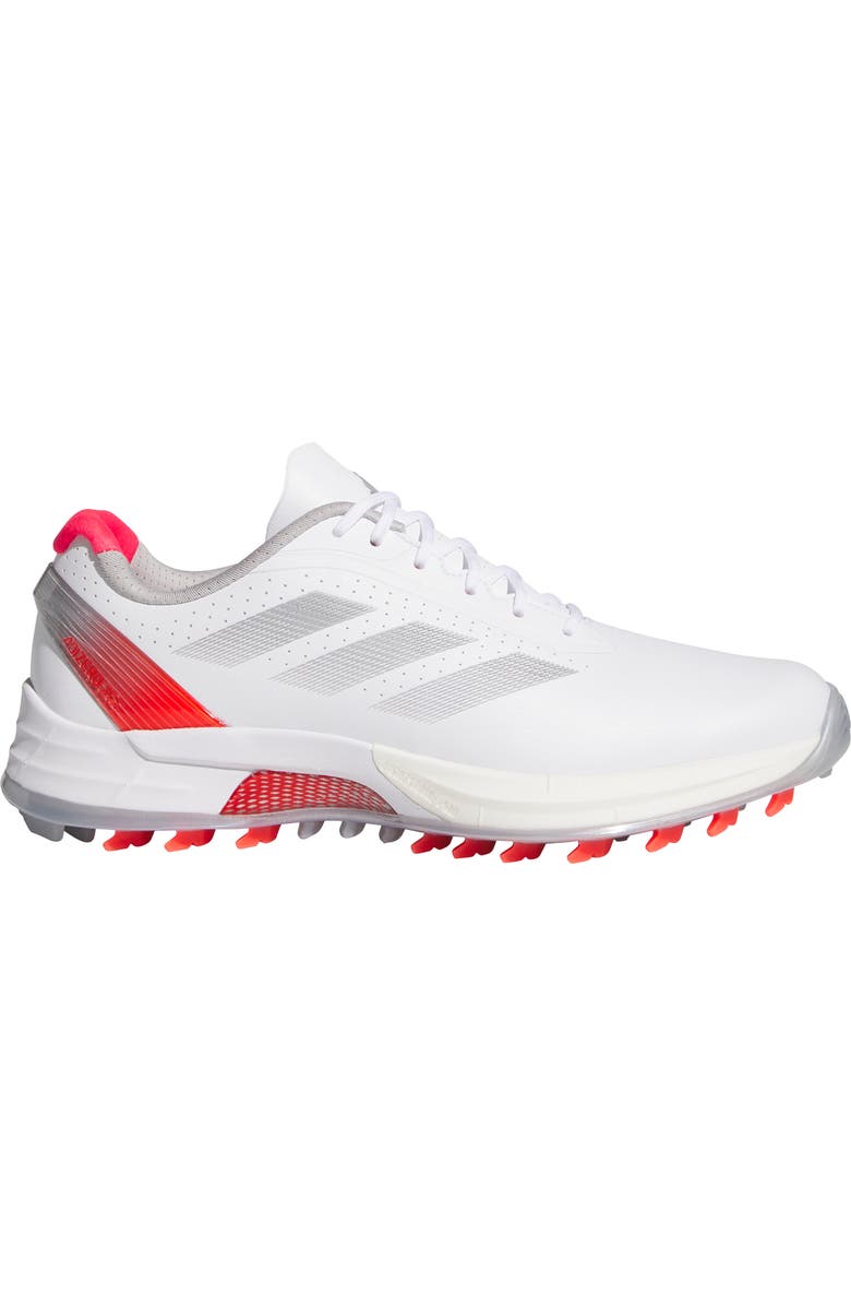adidas Adizero ZG Golf Shoe, Alternate, color, White/ Silver Met./ Lucid Red