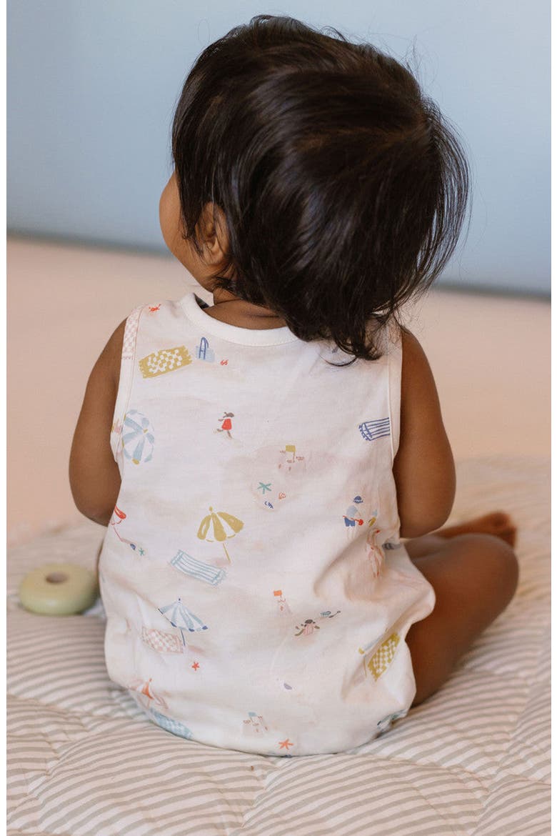 Sleeveless Organic Cotton Bodysuit, Alternate, color, SAND