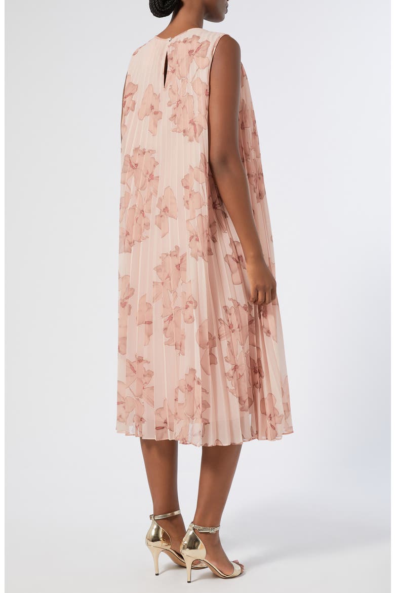 Oria Floral Sleeveless Pleated Dress, Alternate, color, PINK