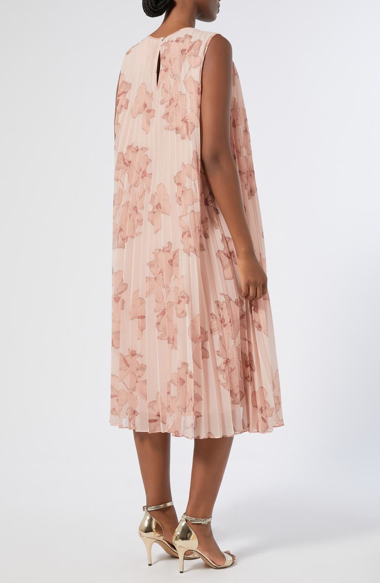 Marina Rinaldi Oria Floral Sleeveless Pleated Dress, Alternate, color, Pink