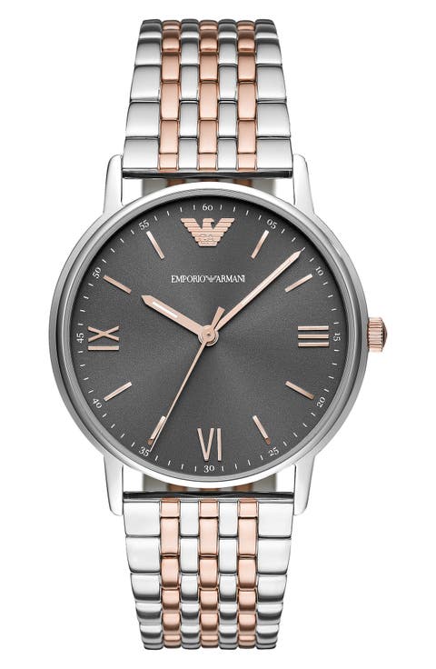 Three-Hand Two-Tone Bracelet Watch, 41mm