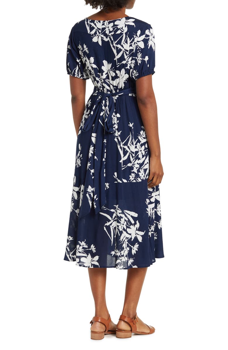 WEST K Floral Woven Short Sleeve Mini Dress, Alternate, color,