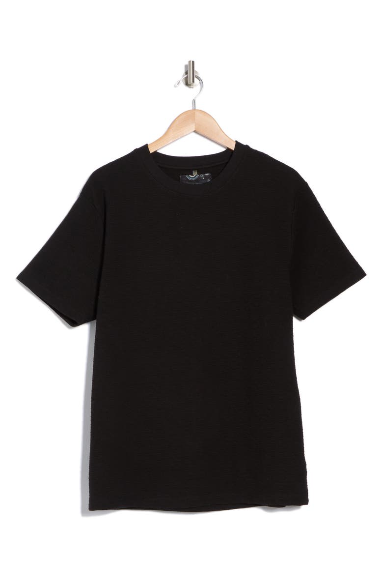 DENIM AND FLOWER Textured Crewneck T-Shirt, Alternate, color, Black