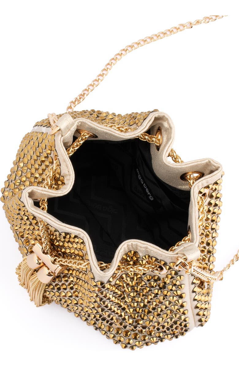 Olga Berg Santorini Studded Hotfix Drawstring Top Handle Bag, Alternate, color,
