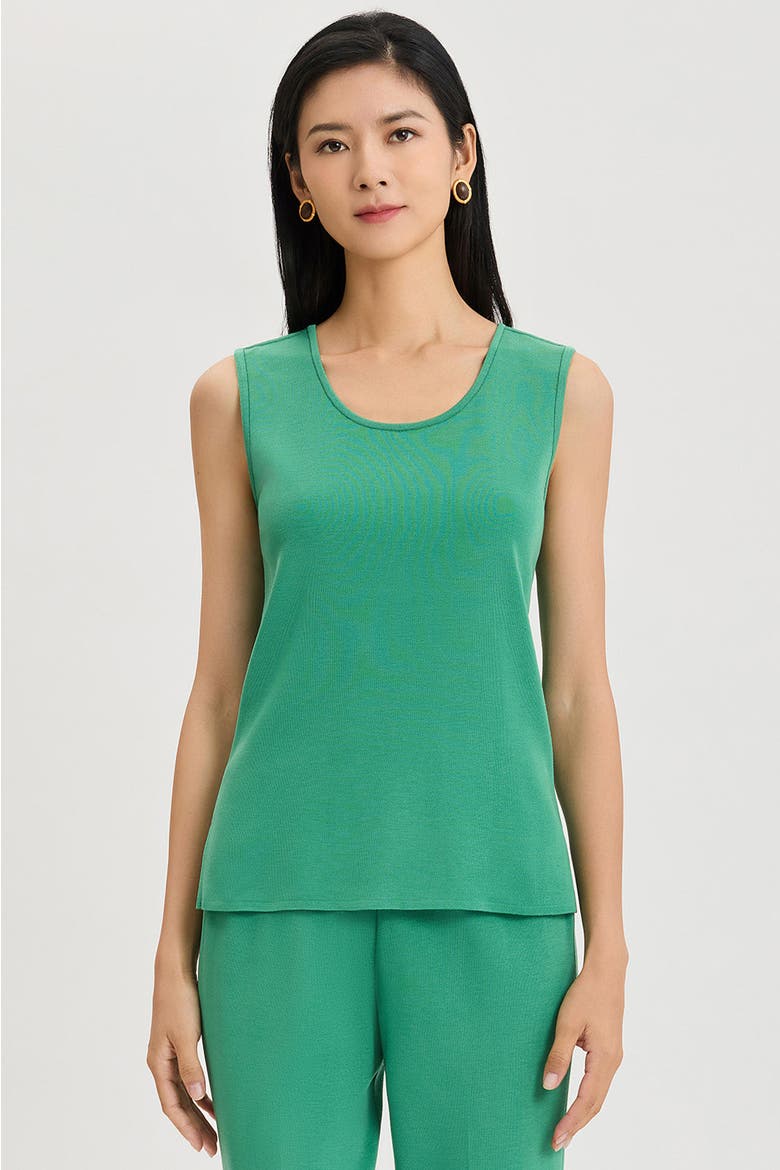 Mid Length Scoop Neck Knit Tank, Main, color, Kelly Green