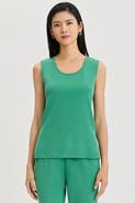 Ming Wang Mid Length Scoop Neck Knit Tank