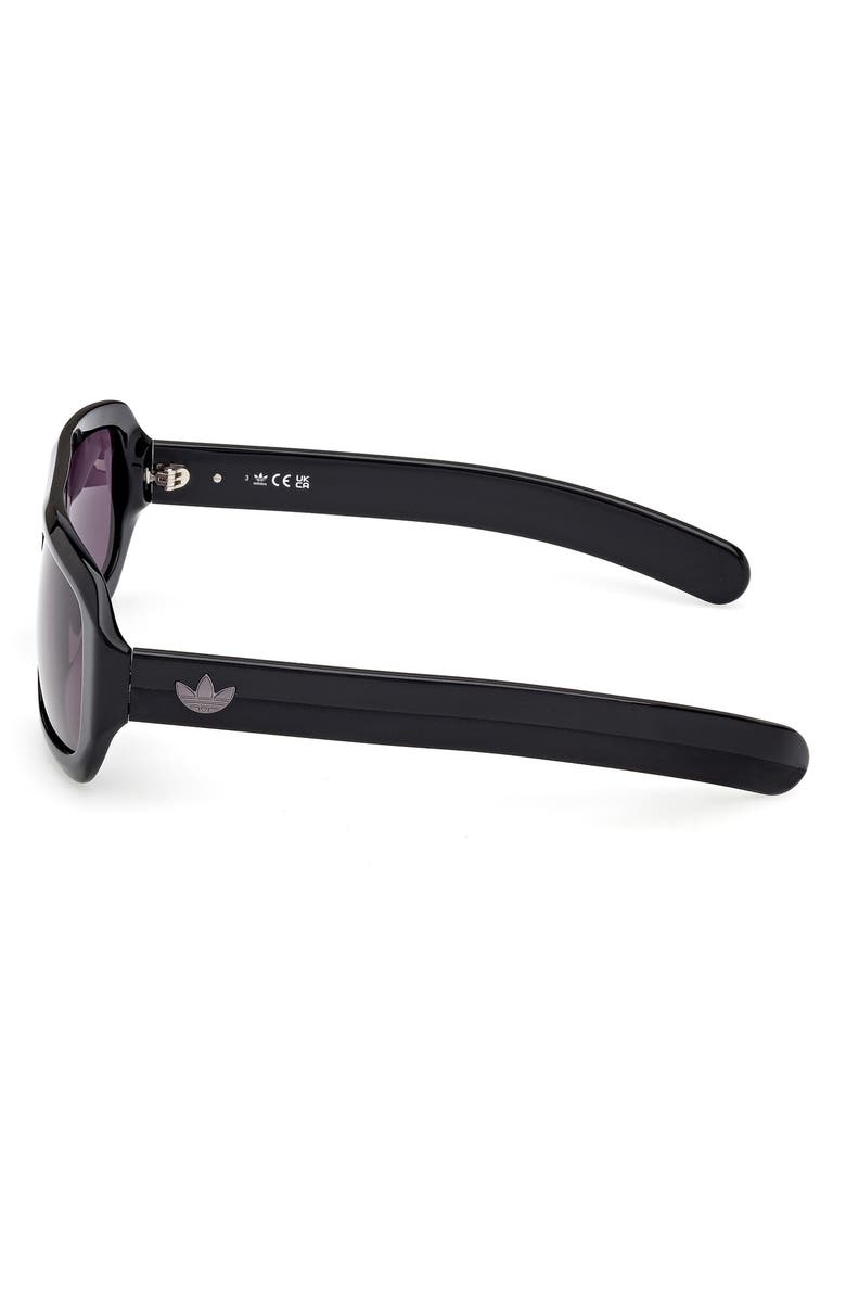 adidas 58MM Navigator Sunglasses, Alternate, color, Shiny Black / Smoke