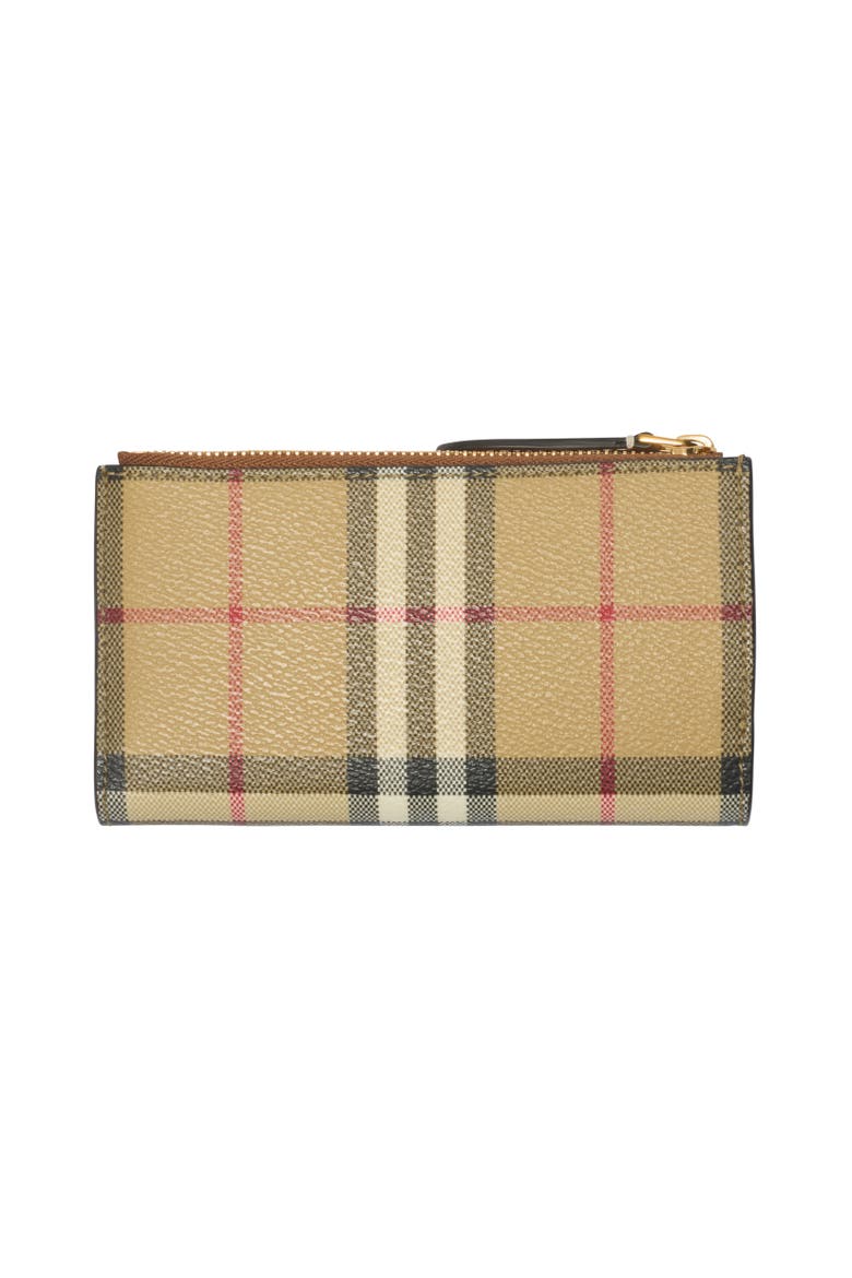 Medium Check Bifold Wallet, Alternate, color, Archive beige/briar brown