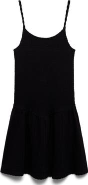 MANGO TEEN Smocked Drop Waist Dress