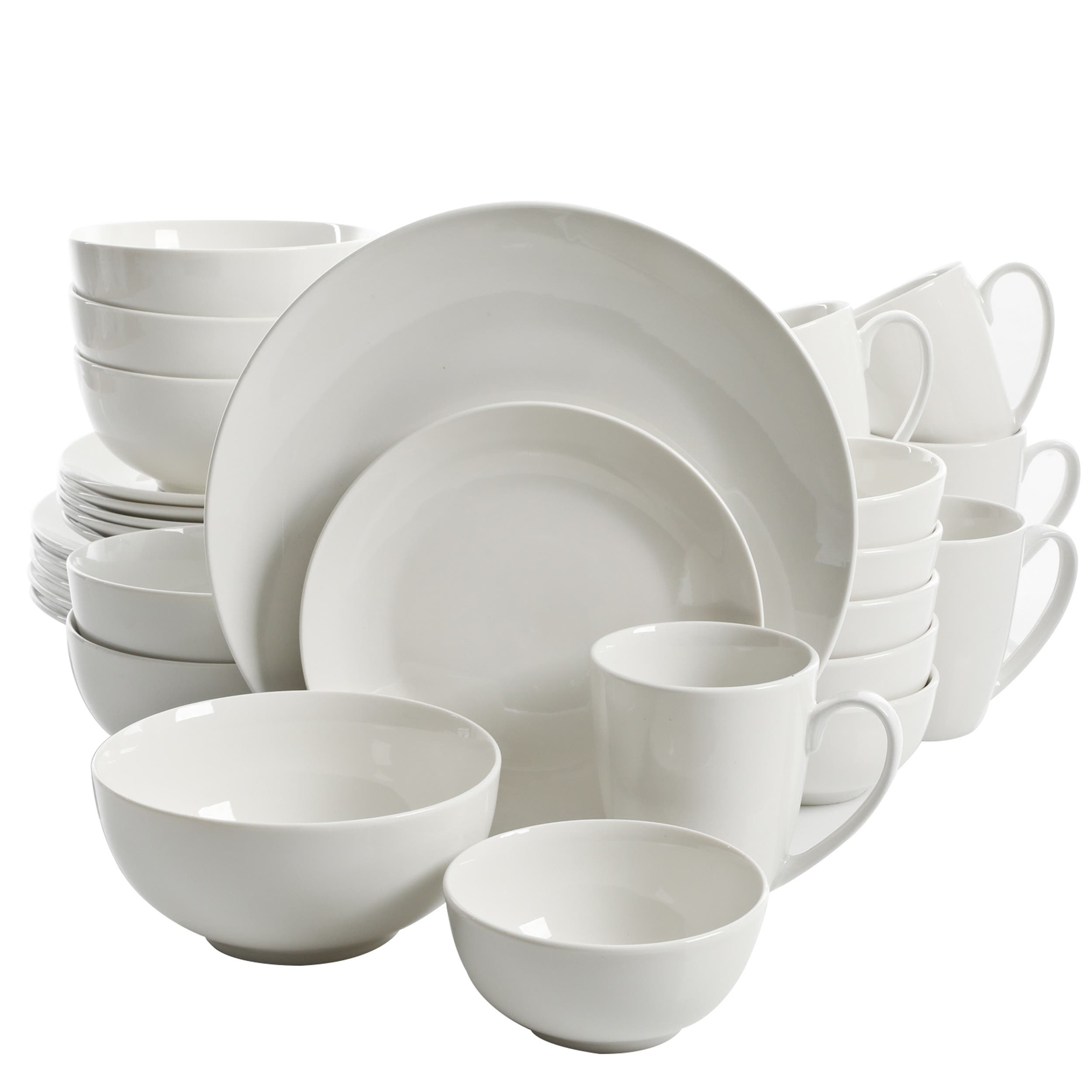Gibson Home Ogalla 30 Piece Porcelain Dinnerware Set - White