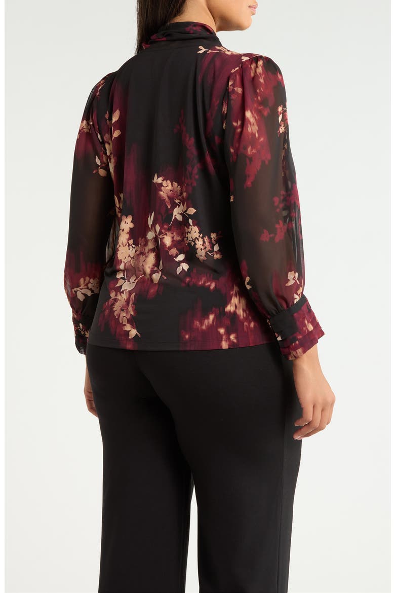 Bow Mixed Media Top, Alternate, color, ANNE BLACK MULTI