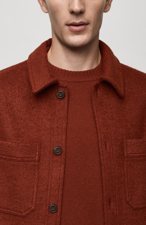 Mango Overshirt In Burnt Orange