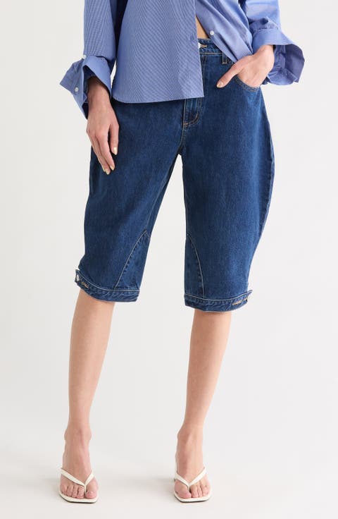 Denim Barrel Shorts