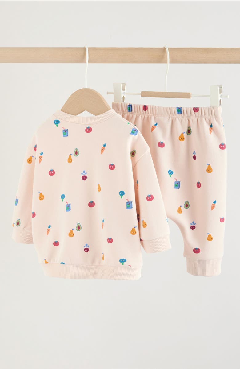 NEXT Kids' Veggie Print Sweater & Jogger Set, Alternate, color, Neutral