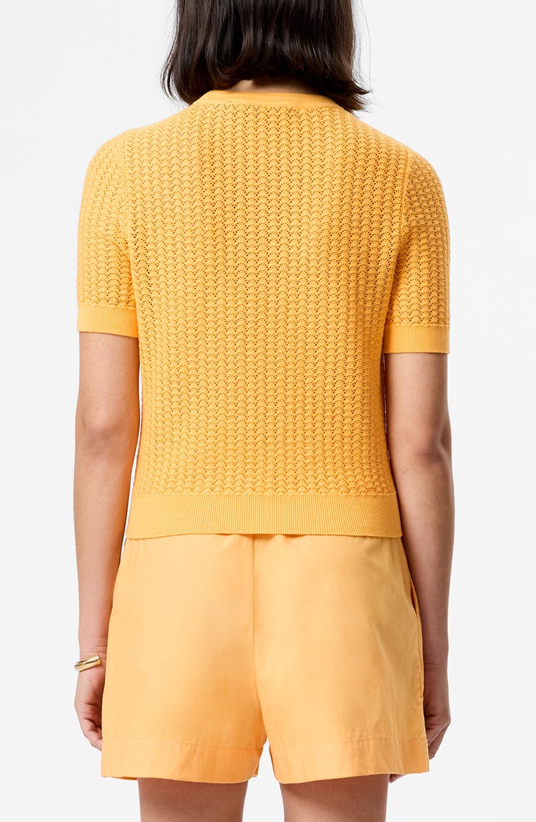 French Connection Mozart Micro Scallop Stitch Top, Alternate, color, Clementine