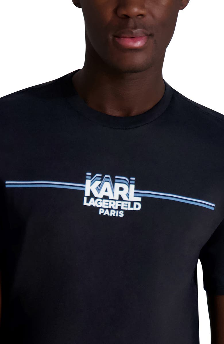 KARL LAGERFELD PARIS Karl Race Stripe Logo Graphic T-Shirt, Alternate, color,