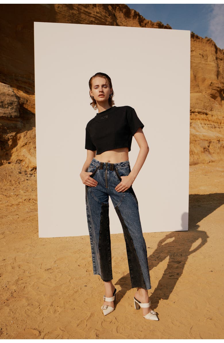 PCFG Pure Cotton Free Heaven Crop Tshirt, Alternate, color, Black