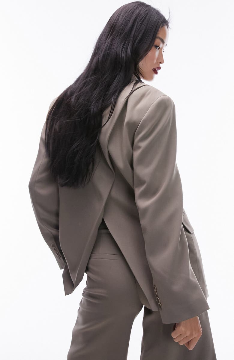 Topshop Split Back Oversize Blazer, Alternate, color,