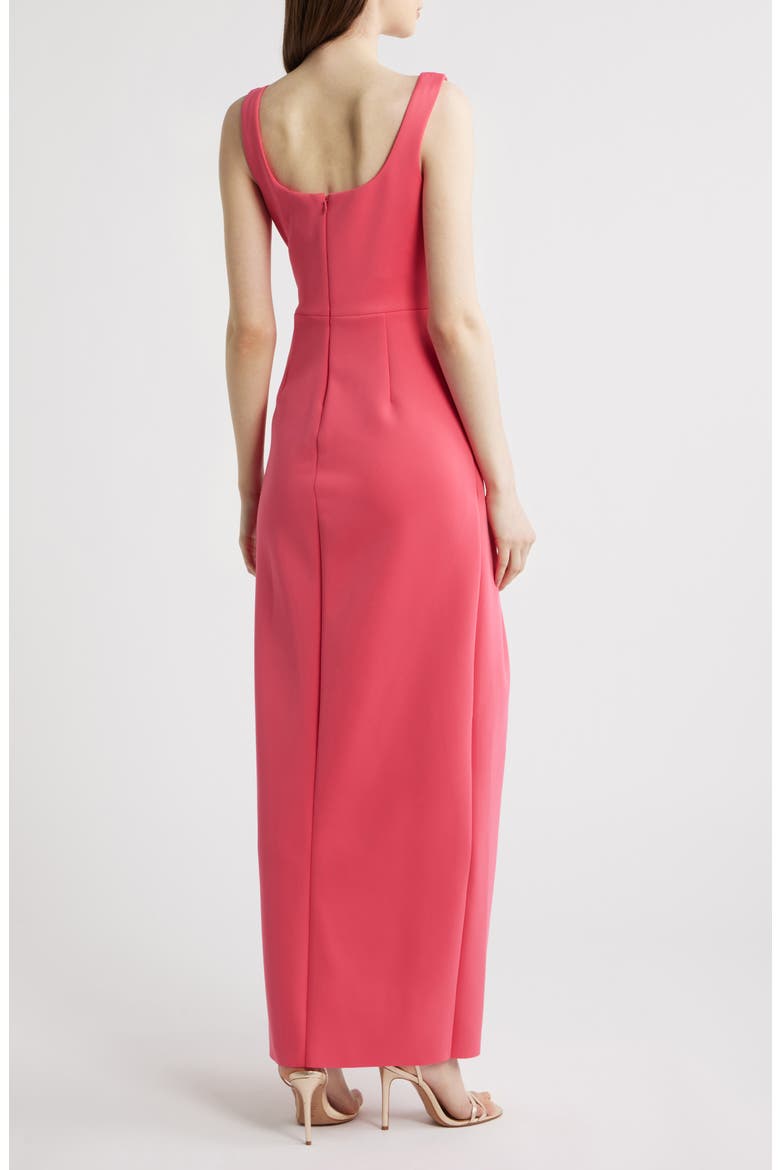 Gathered Waist Column Dress, Alternate, color, CORAL