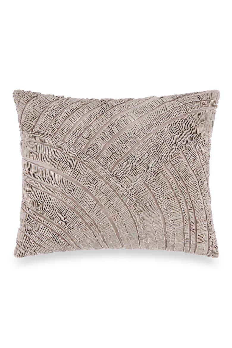Foil Printed Pleated Cotton & Linen Accent Pillow, Main, color, PALE OYSTER