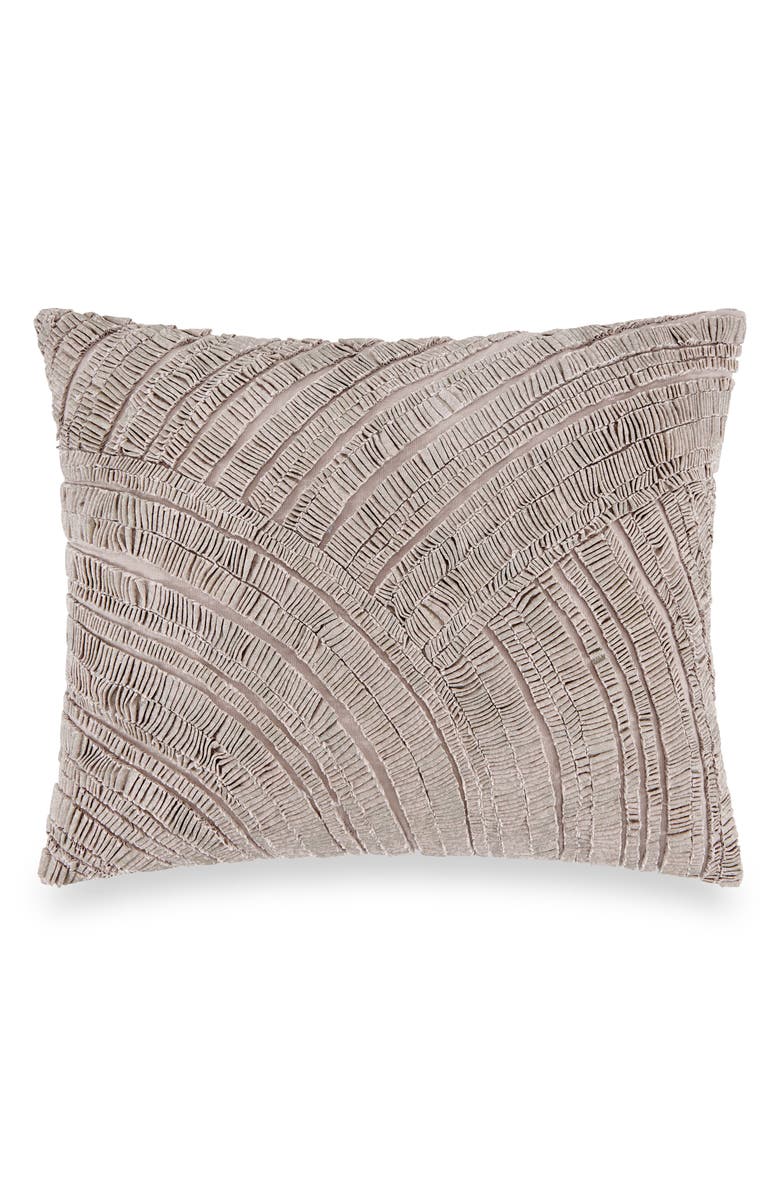 DONNA KARAN Foil Printed Pleated Cotton & Linen Accent Pillow, Main, color, 