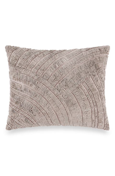 Foil Printed Pleated Cotton & Linen Accent Pillow