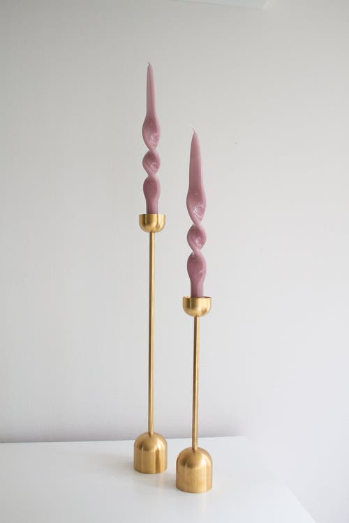 The Parmatile Shop Taper Candle Set In Gold