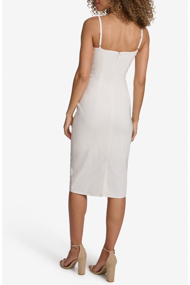 Chain Strap Stretch Woven Midi Dress, Alternate, color, WHITE