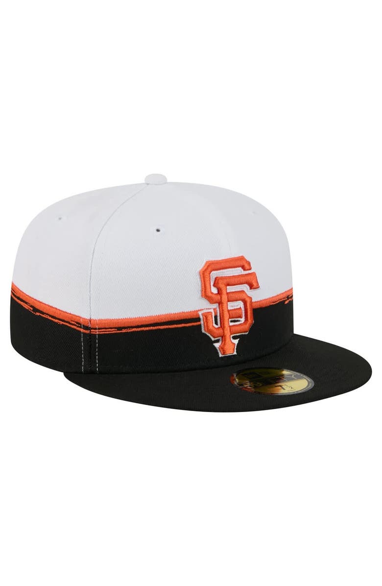 New Era Men's New Era Black/White San Francisco Giants Paint Stroke 59FIFTY Fitted Hat, Alternate, color, Black