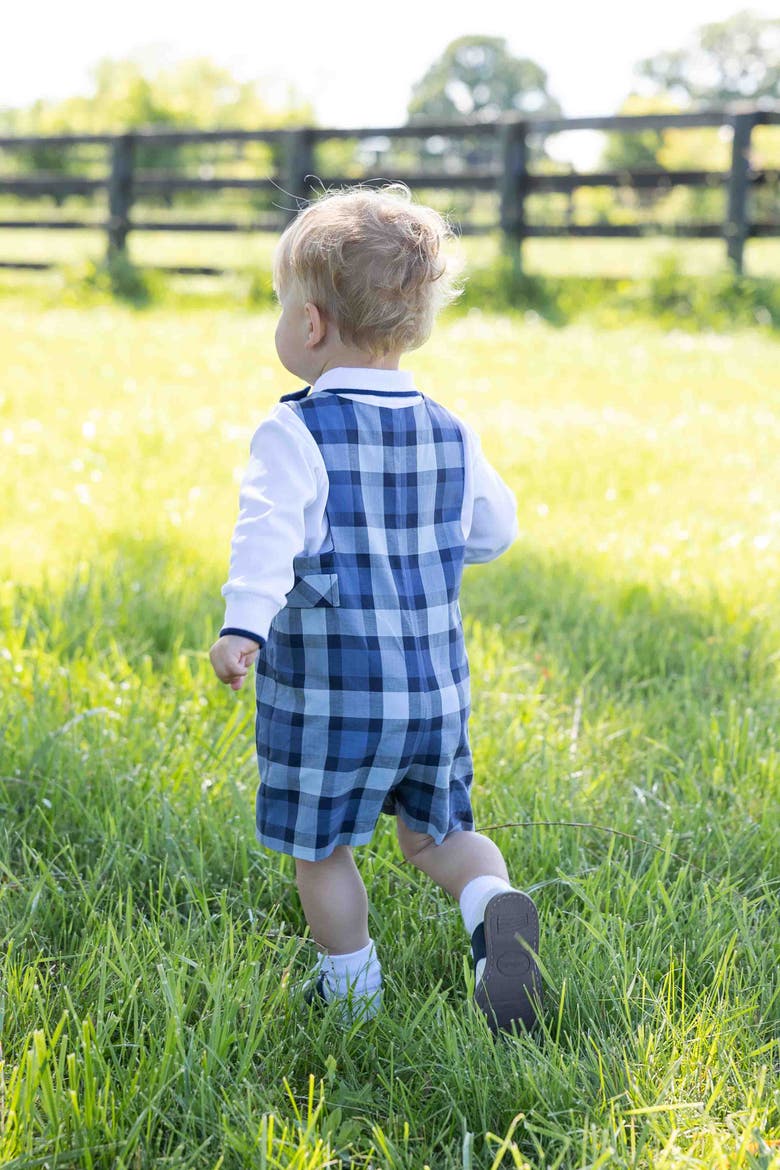 Plaid Shortall, Alternate, color, Blue & Navy Plaid
