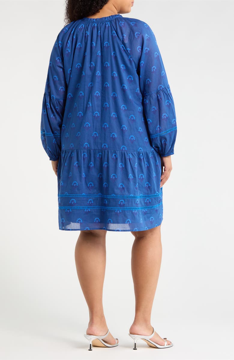 SUGARLIPS Briza Floral Print Long Sleeve Minidress, Alternate, color, Teal-Blue